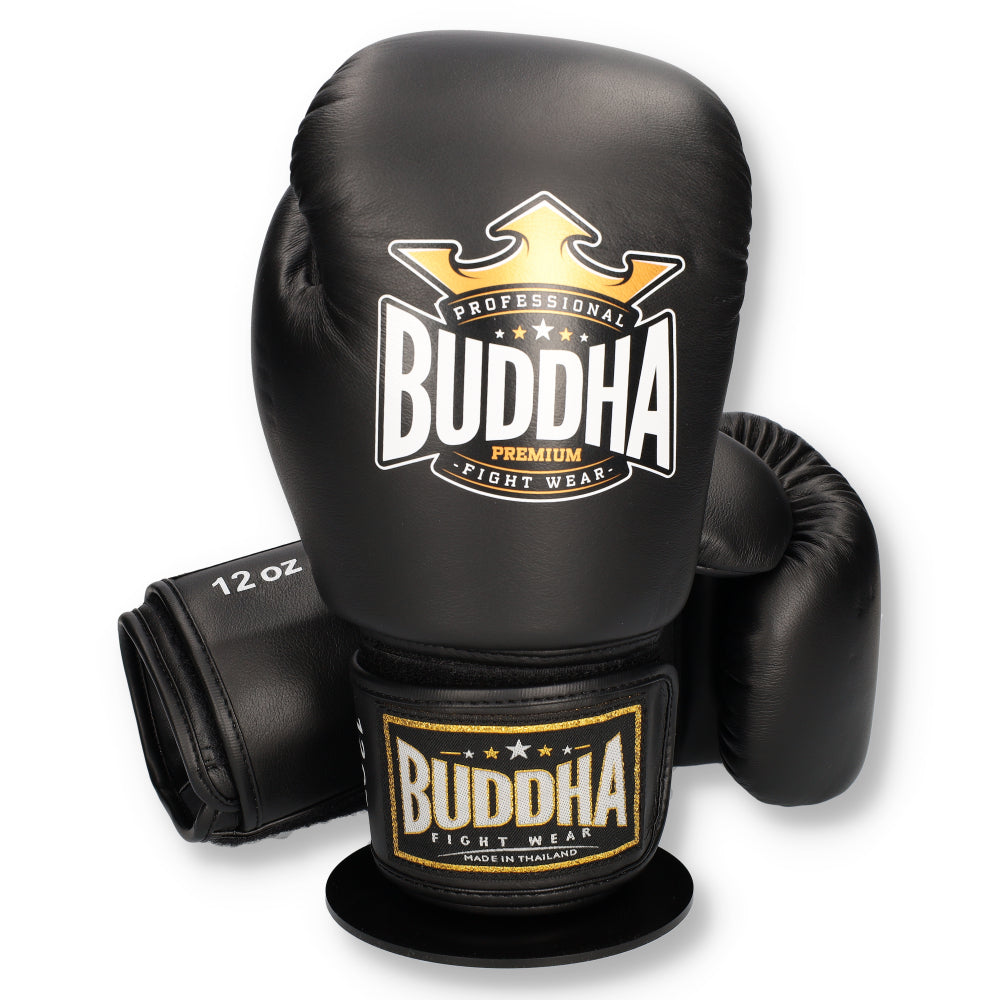 Muay Thai Kick Boxing Boxing Gloves Buddha Pro Gel Black – Buddha Fight Wear