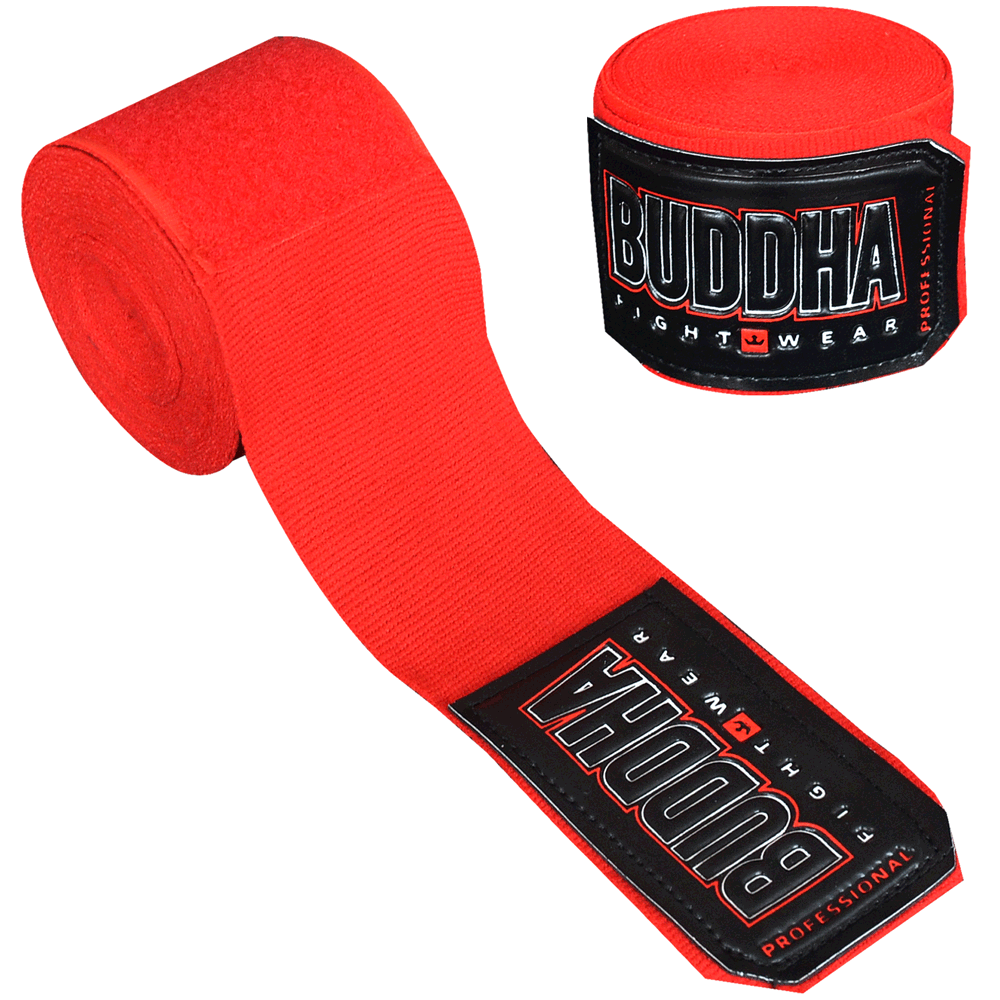 Vendas de Boxeo Semi Elásticas Rojas - Buddha Fight Wear