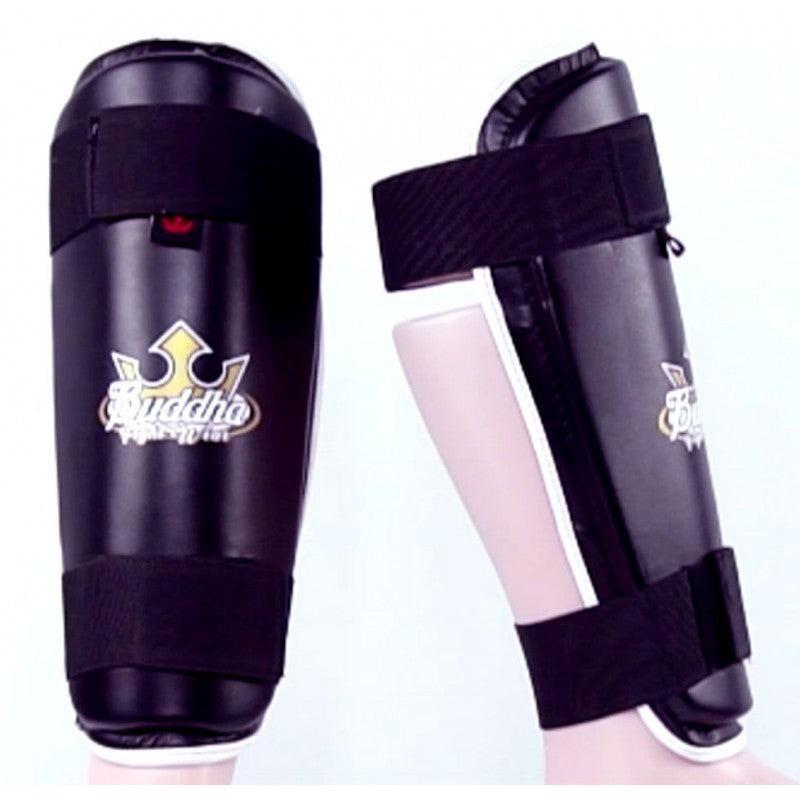 Tibia Black Shin Guards Approved for Muay Thai Kick Boxing Full Contac –  Buddha Fight Wear